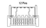 Dimensjoner Zero8-plugg, vinklet, 12-polet