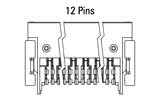 Dimensjoner Zero8-kontakt, vinklet, 12-polet