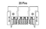 Dimensjoner Zero8-kontakt, vinklet, 20-polet