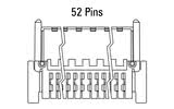 Dimensjoner Zero8-plugg, vinklet, 52-polet