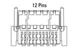 Dimensjoner Zero8-plugg, vinklet, 12-polet
