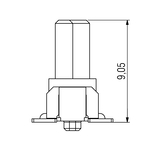 Dimensjoner One27 rett kontaktlist H9,05, 12-polet